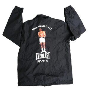 MED - Muhammad Ali EVERLAST x RVCA WINDBREAKER JACKET BOXING Men Black Softshell